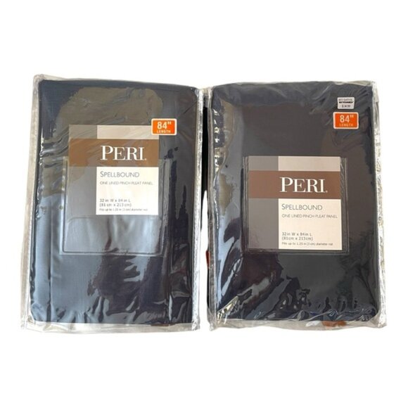 2 Peri Spellbound Pinch-Pleat 32x 84” Pocket Lined Window Curtain Panels - Picture 2 of 5